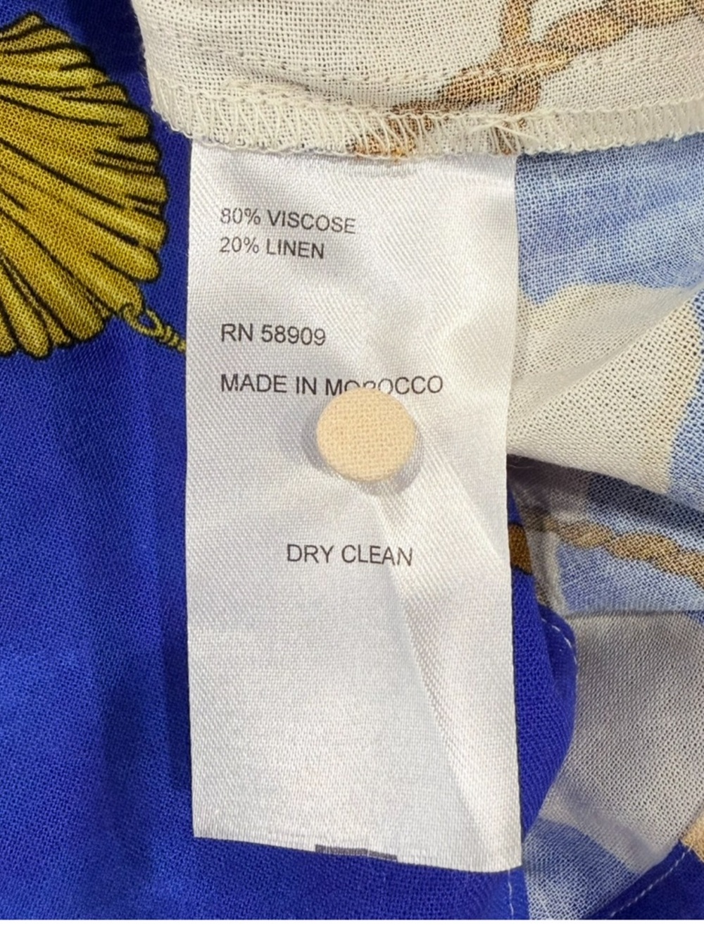 Antonio Melani Polina Linen Long Sleeve Button Down Blouse Ocean Print Large NWT - Picture 13 of 14